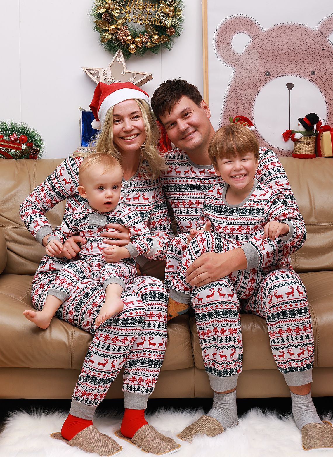 BamBam Christmas Family Wear Loungewear Pajama Two-piece Set - BamBam