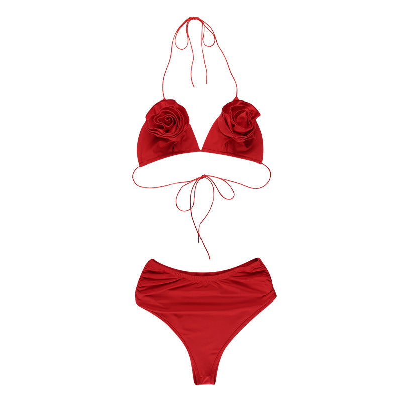 BamBam Floral Sexy Lace-Up Beach Holidays Bikini Fashion Set For Women - BamBam