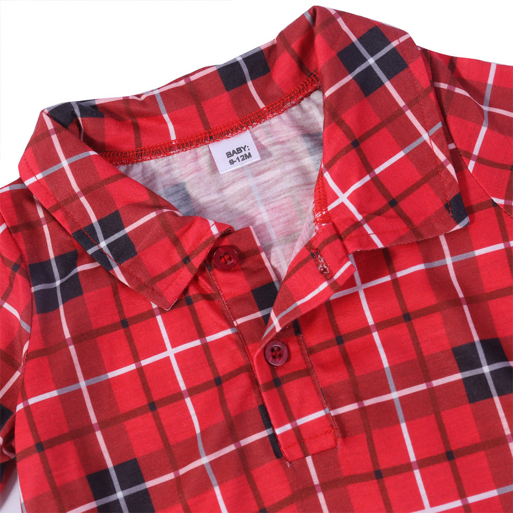 BamBam Christmas Family Wear plaid Pajama two-piece set - BamBam