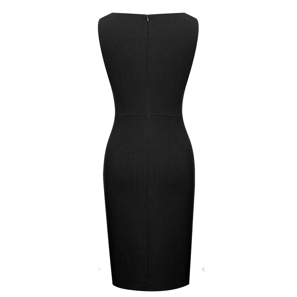 BamBam Women Round Neck Sleeveless Button Dress - BamBam