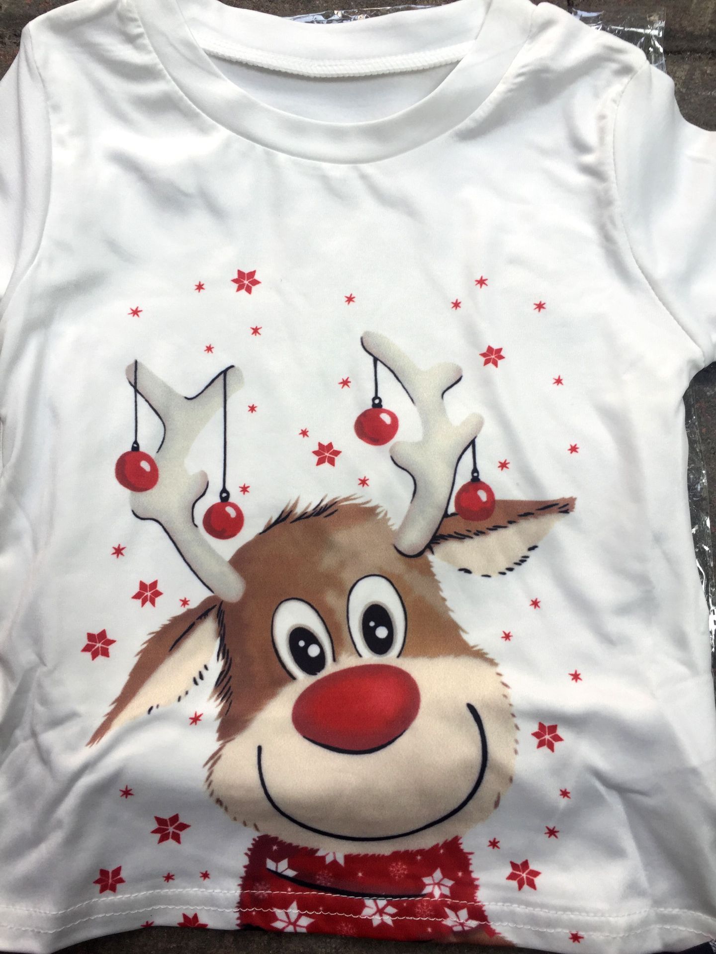 BamBam Christmas Elk Print Parent-Child Wear Long-Sleeved Pajamas Set Home Wear Family Outfits - BamBam