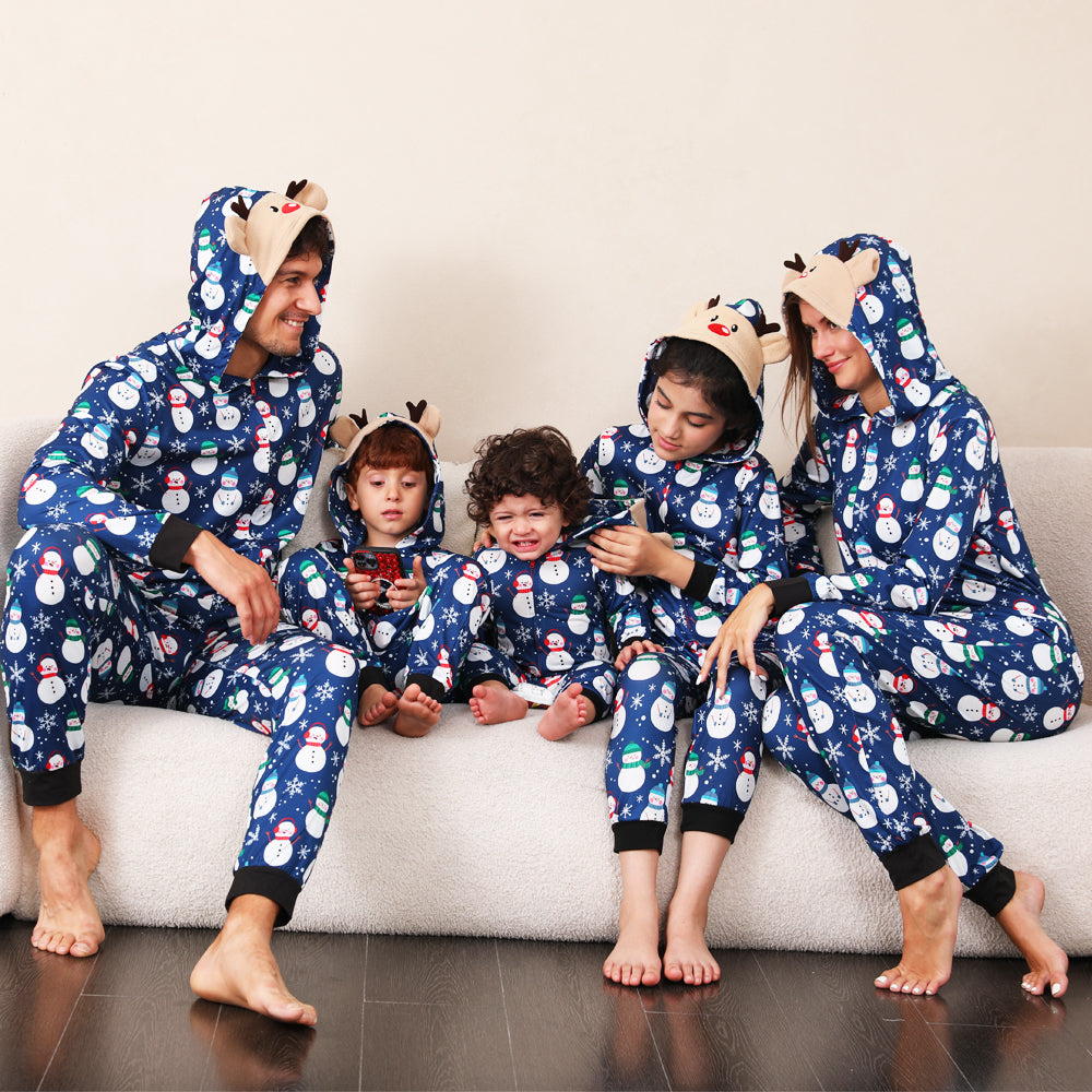 BamBam Christmas Family Wear Printed Hooded Jumpsuit - BamBam