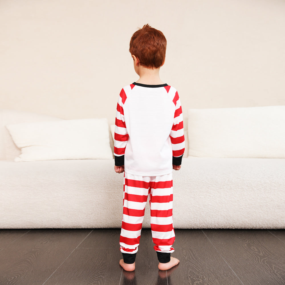 BamBam Christmas Family Wear Striped Print Pajama Set - BamBam