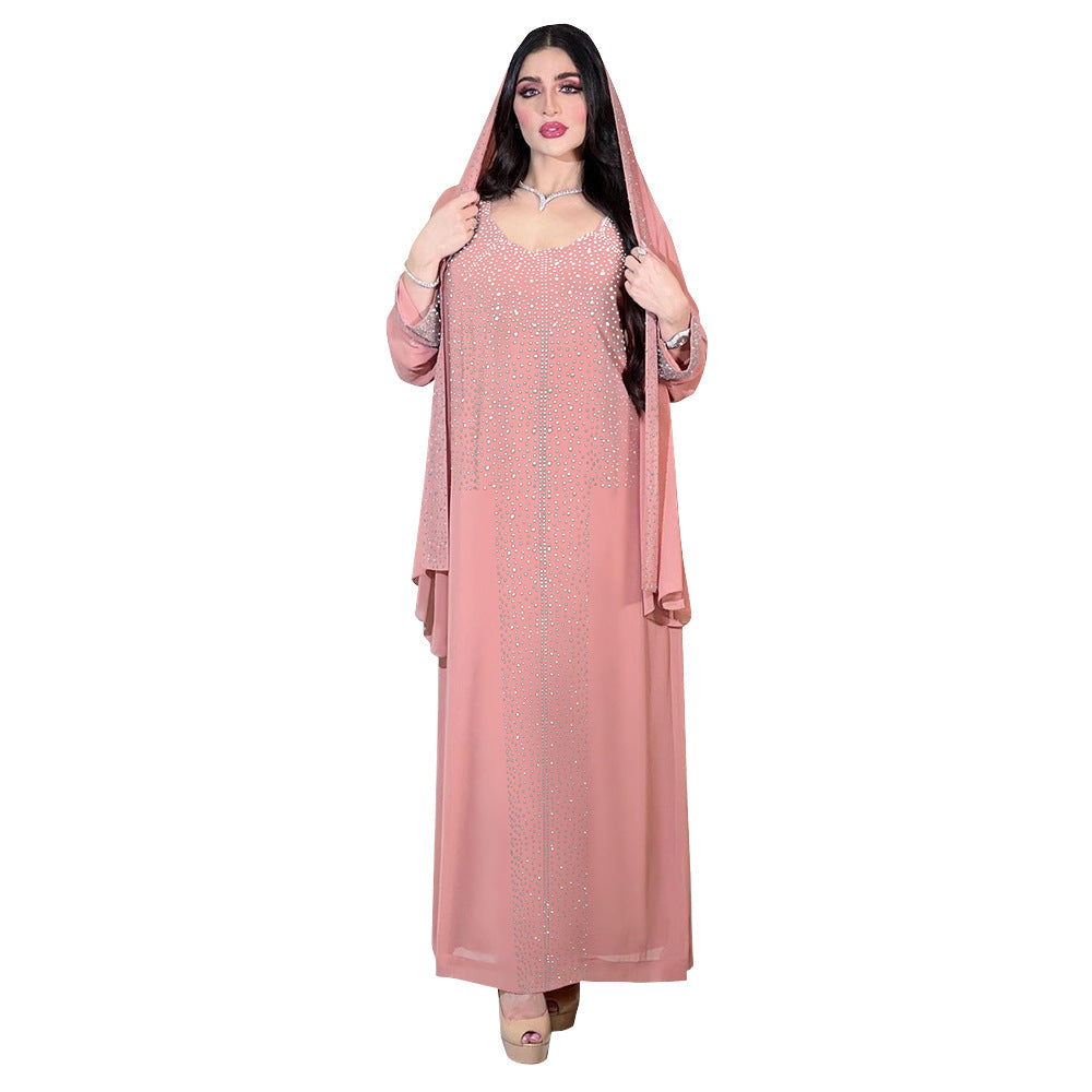 BamBam Women Arabian Beaded Chiffon Robe - BamBam