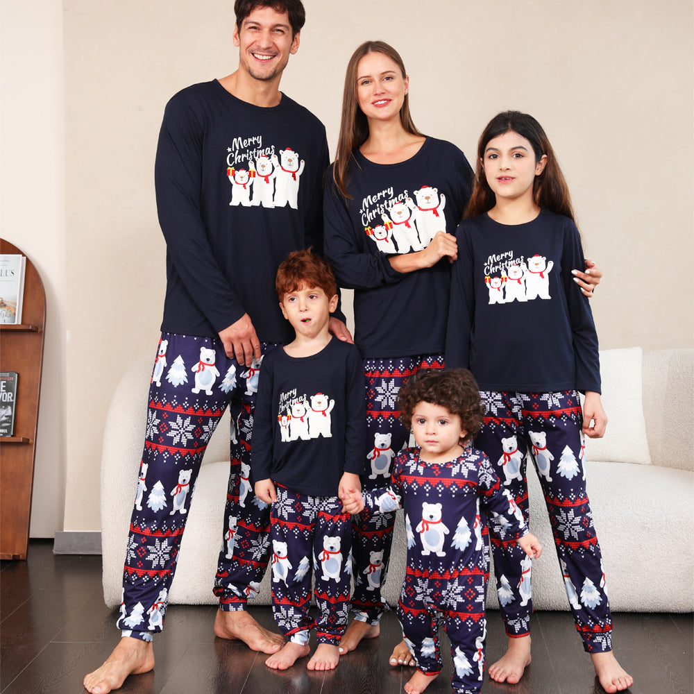 BamBam Christmas Family Wear Snowman Print Pajama Set - BamBam