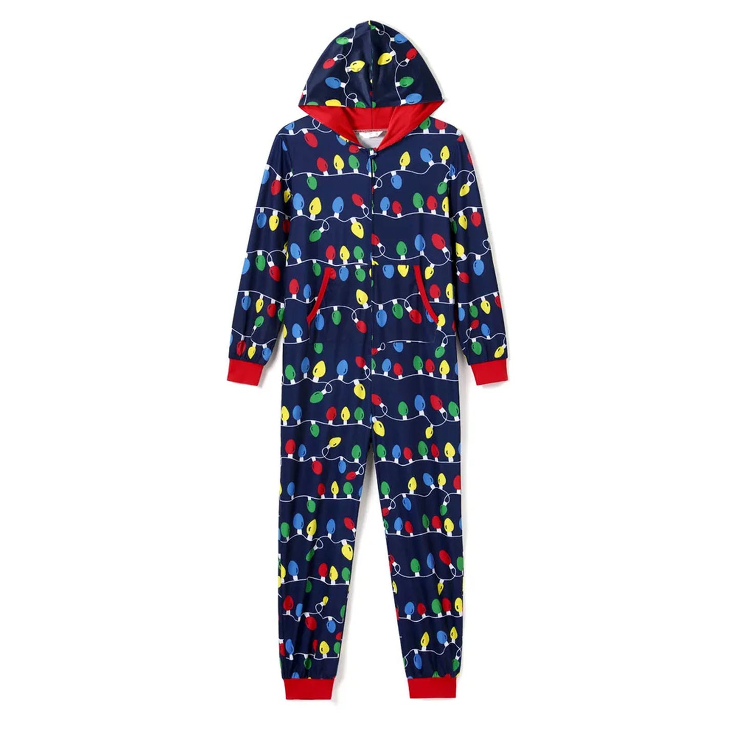 BamBam Autumn And Winter Christmas Printed Parent-Child Long-Sleeved Overall Pajamas One-Piece Home Clothes - BamBam