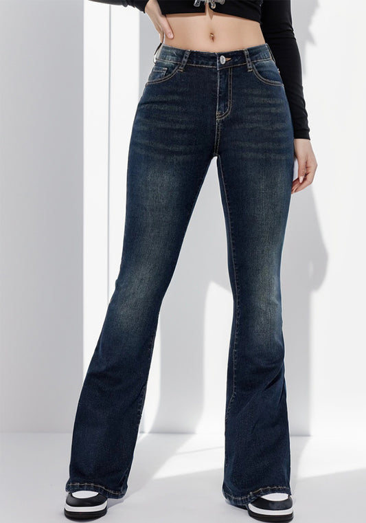 Women Stretch Bell-Bottom Denim Pants