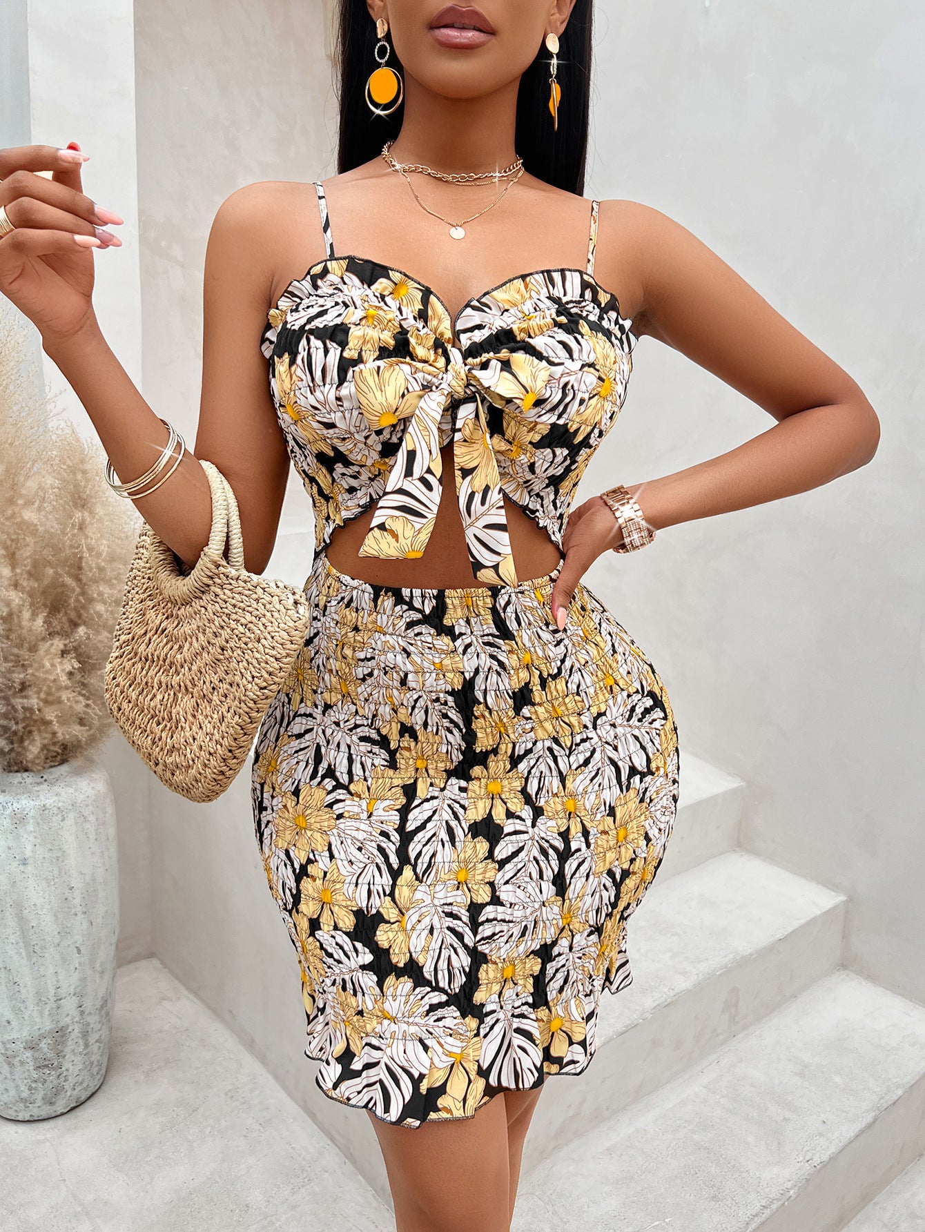 BamBam Women Summer Sexy Print Strap Dress - BamBam Clothing