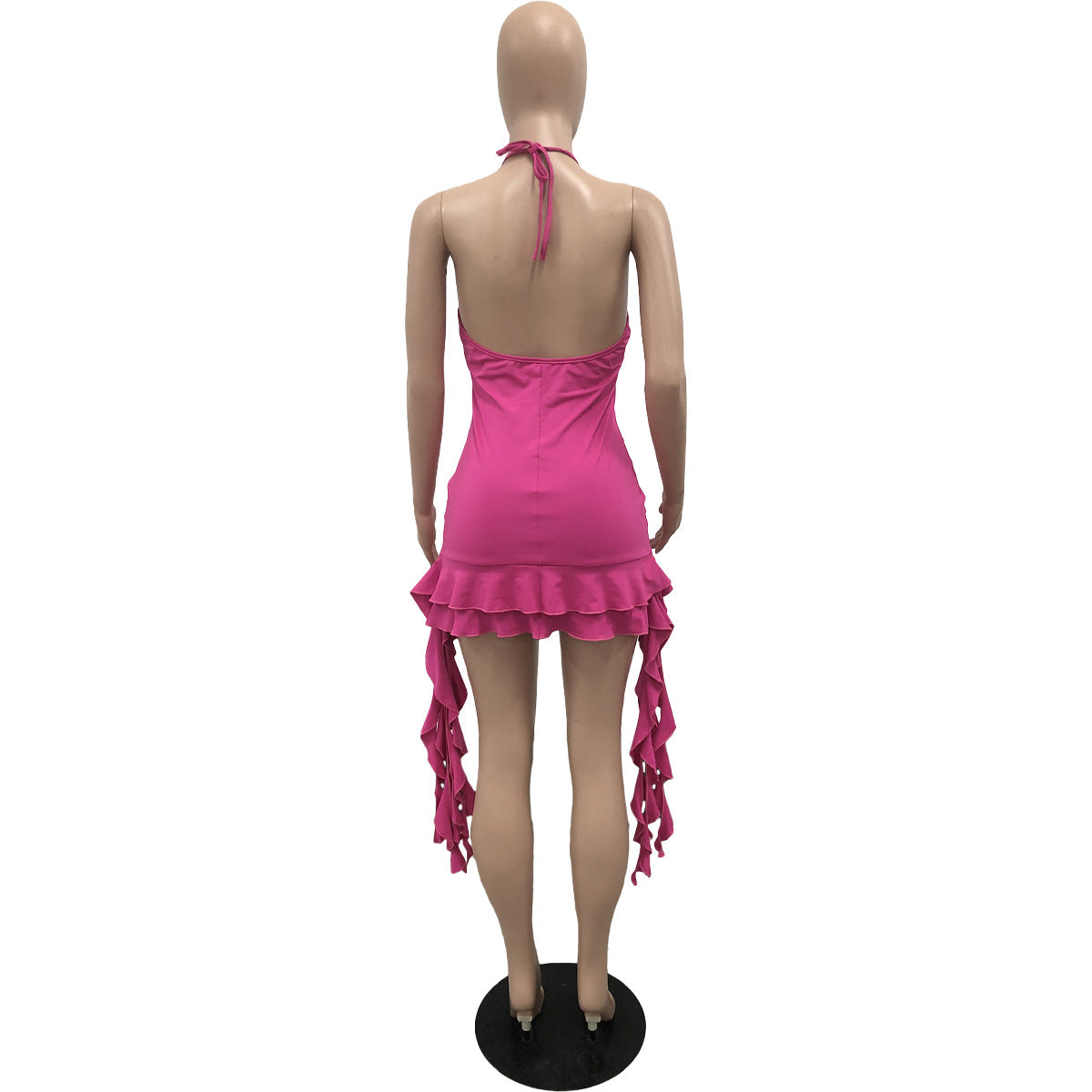 BamBam Sexy sling with irregular ruffles Bodycon Dress - BamBam Clothing