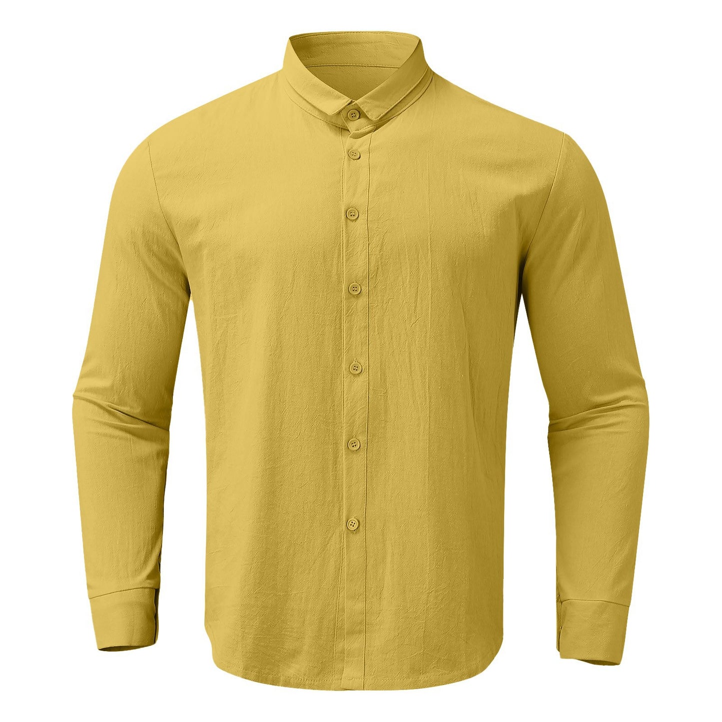 BamBam Men's Loose Business Long Sleeve Turndown Collar Shirt - BamBam