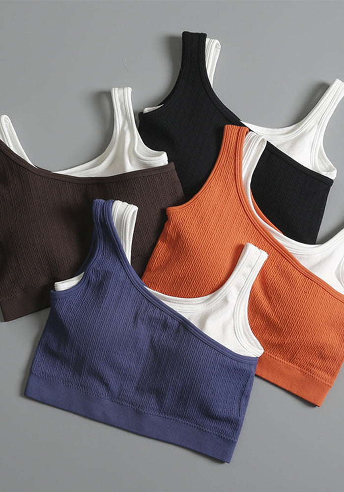 Women Yoga Sports Contrast Color Vest Fitness Running Bra