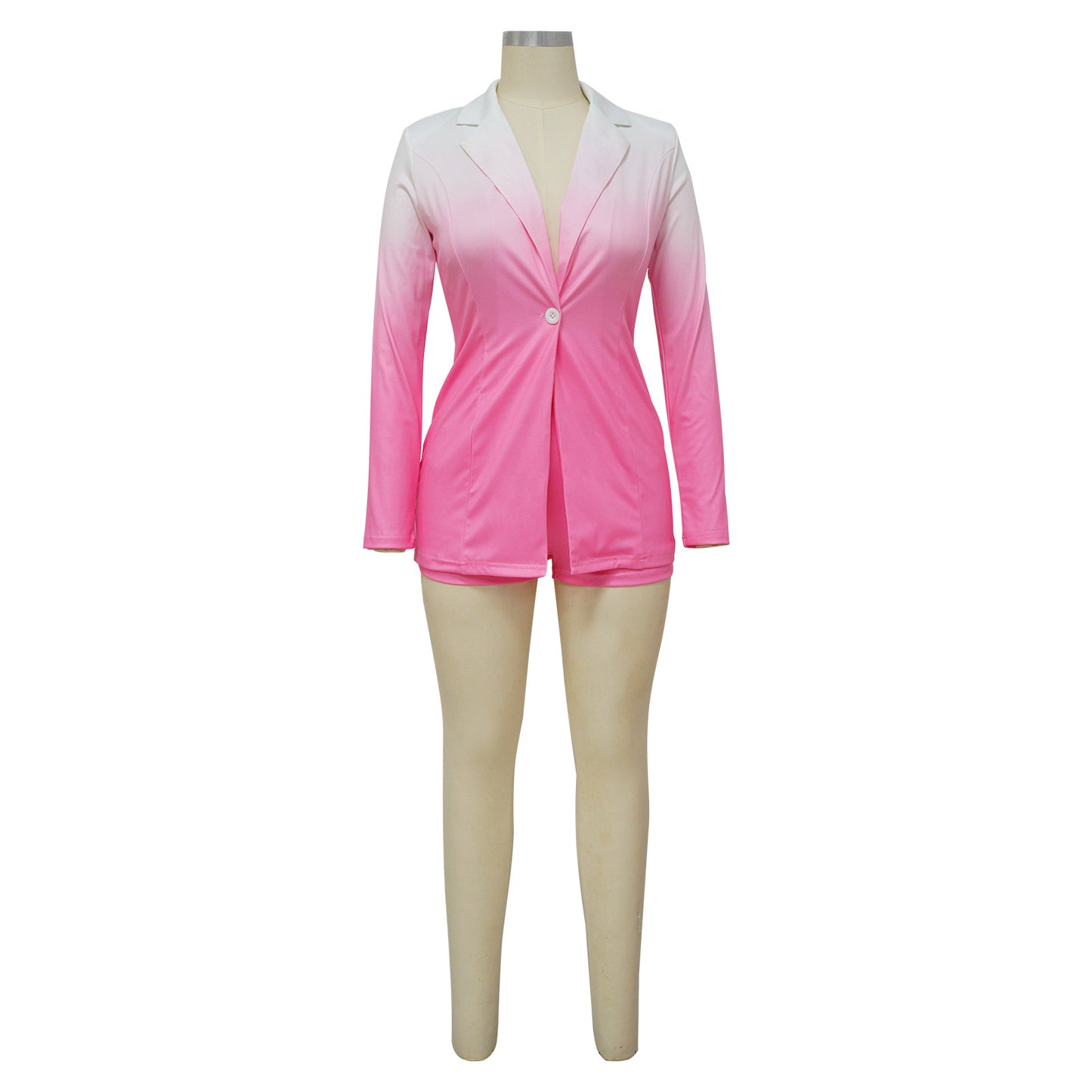 BamBam Shawl Collar Suit Long Sleeve Shorts Gradient Suit - BamBam Clothing