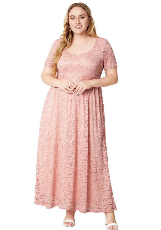 Plus Size Ladies'lace Dress