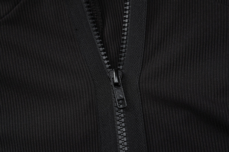 BamBam Autumn Slim Zipper Ribbed Long Sleeve Jumpsuit - BamBam Clothing