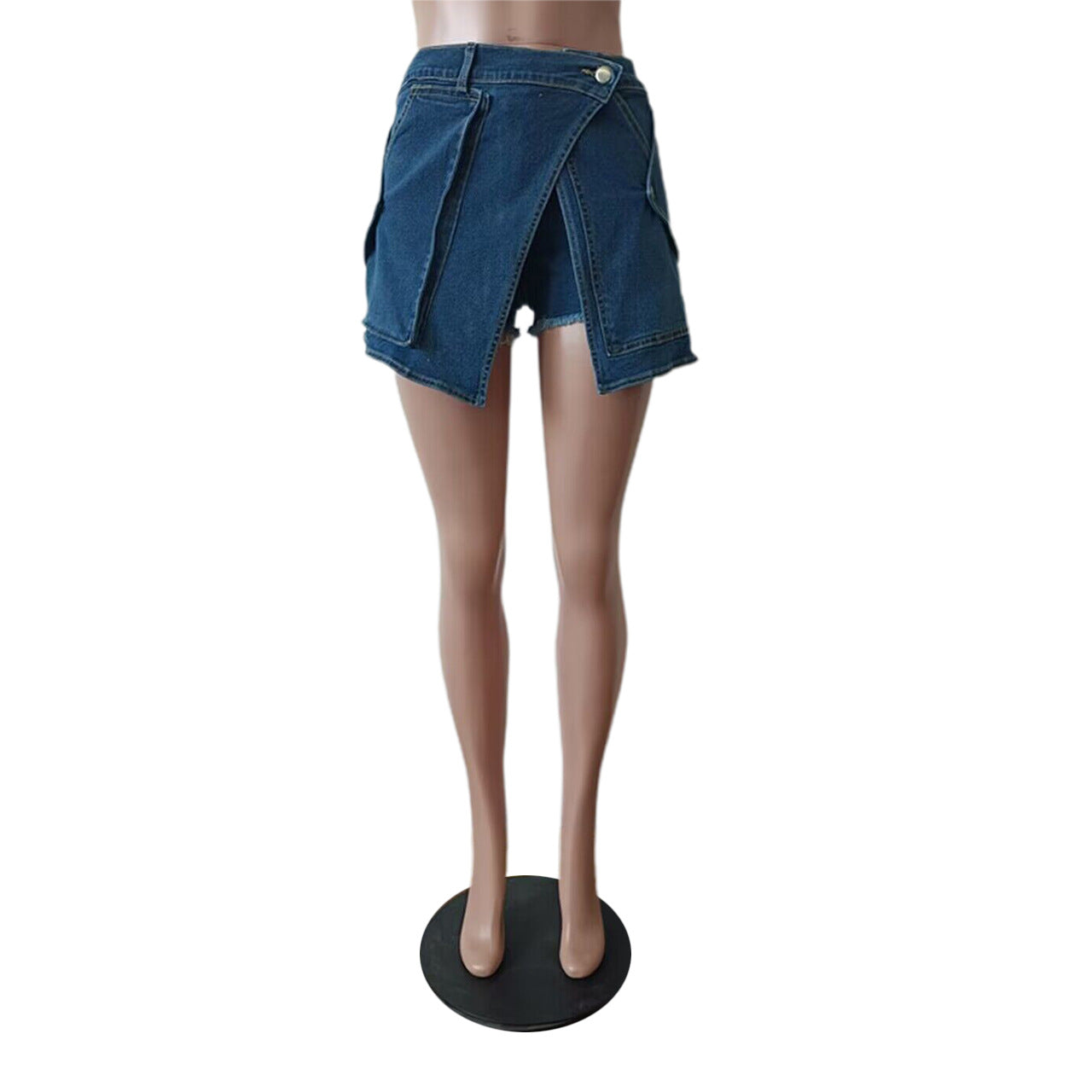 BamBam Denim shorts women's apron elastic shorts - BamBam