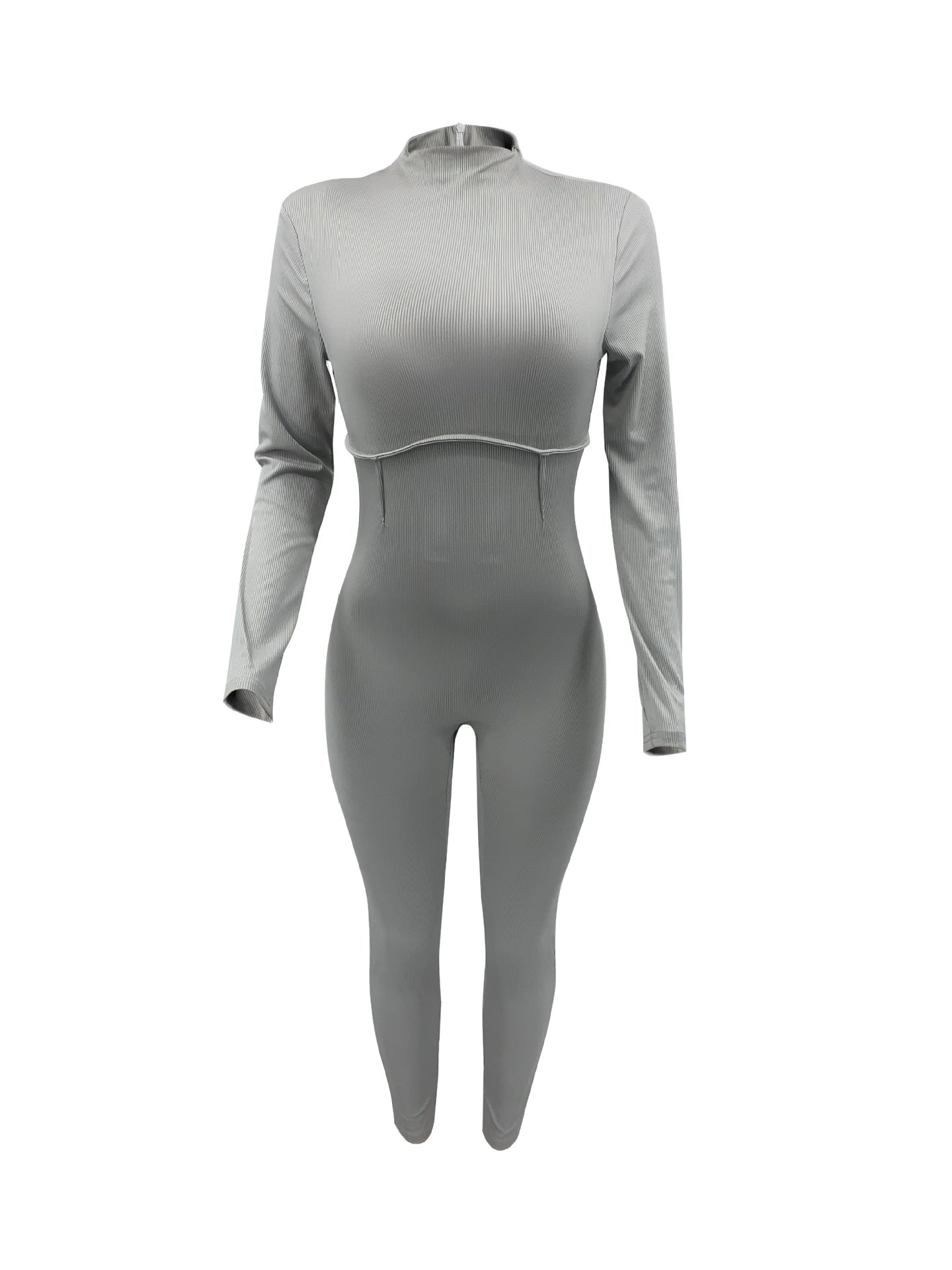 BamBam Women Casual Solid Long Sleeve Jumpsuit - BamBam Clothing