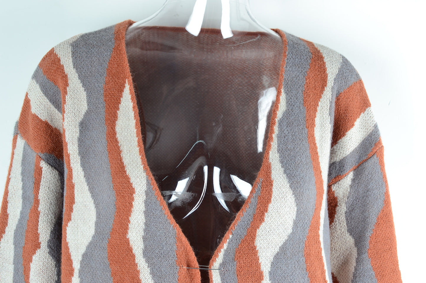 BamBam Autumn And Winter Long Sweater Patchwork Fashion Knitting Cardigan Pocket Sweater Coat Women - BamBam
