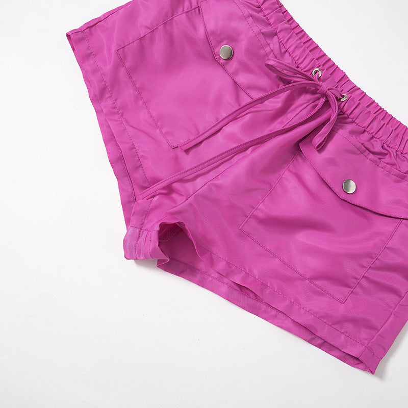 BamBam Women's Summer Pocket Tops Shorts Casual Two Piece Set Women - BamBam
