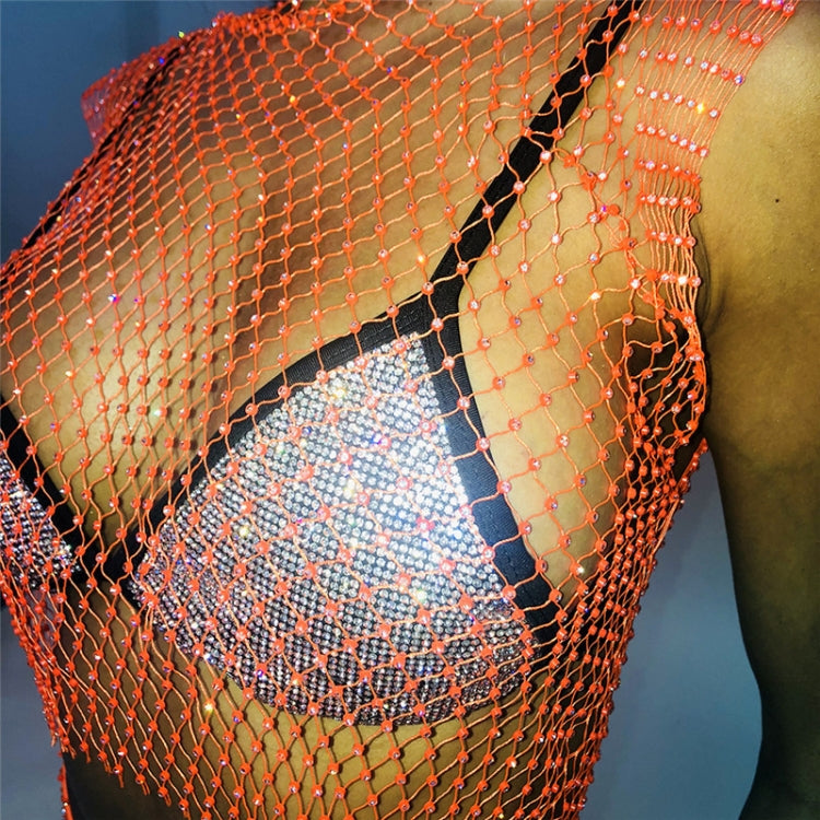 BamBam Summer Sexy Fishnet Beaded Club Crop Top - BamBam