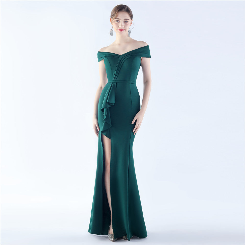 BamBam Women Off Shoulder Maxi Evening Dress - BamBam Clothing