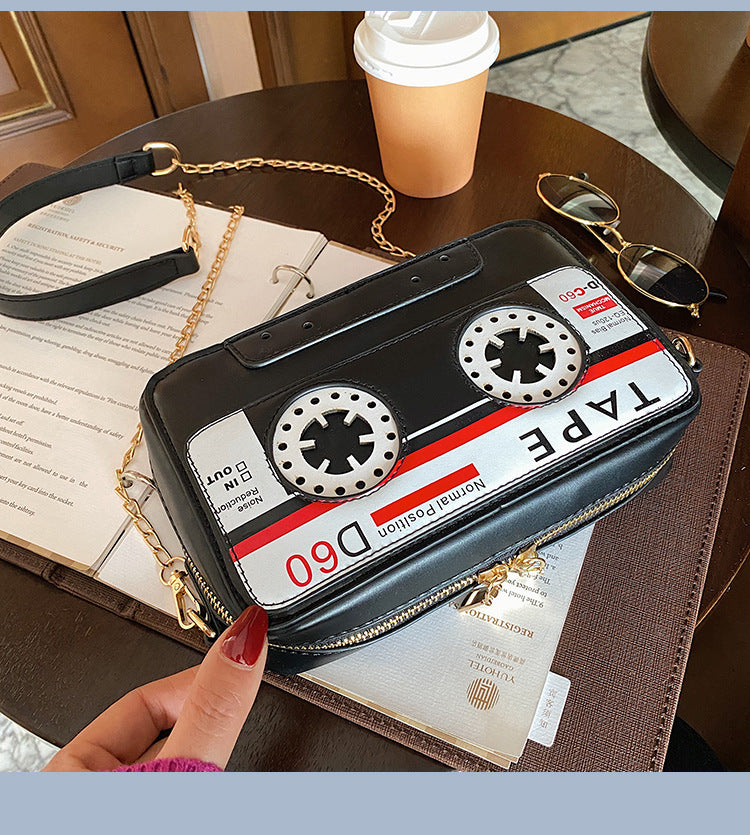 BamBam Women Style Tape Cassette Pu Messenger Bag - BamBam