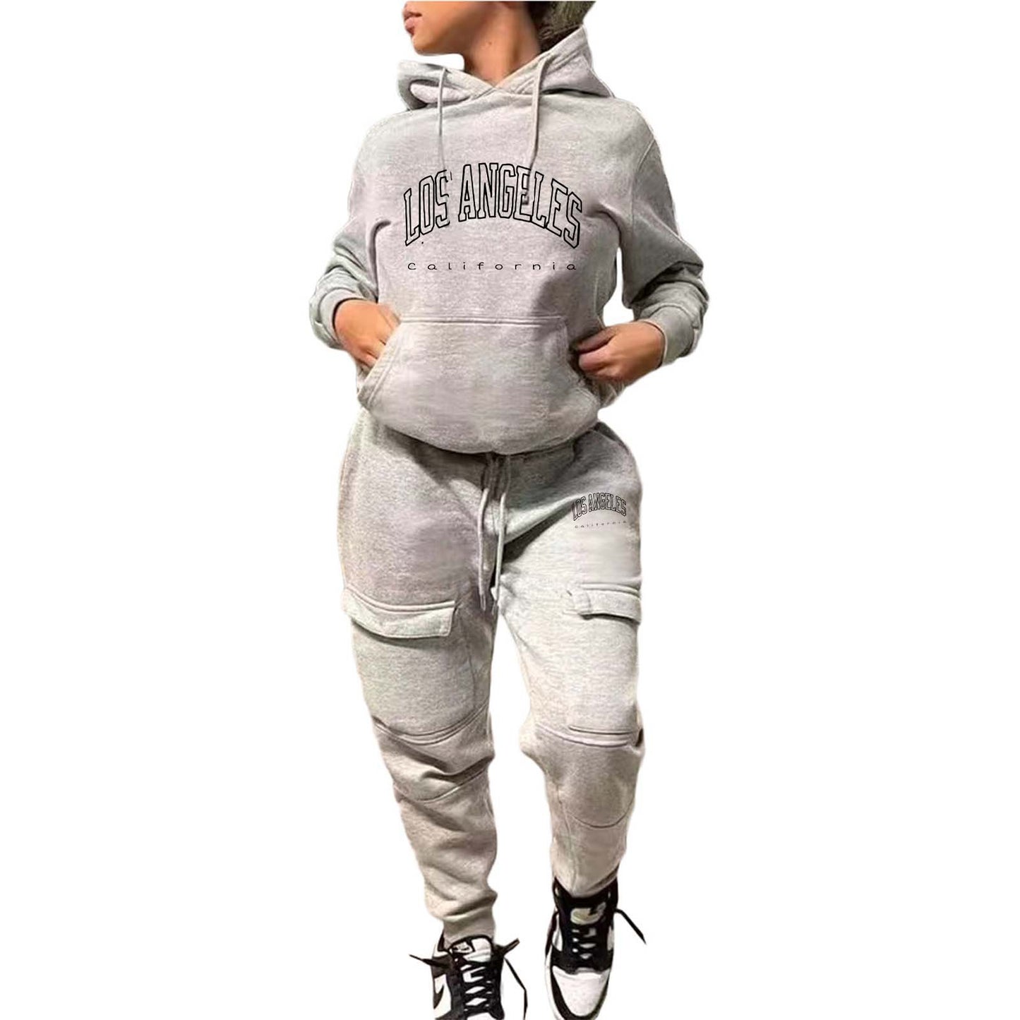 BamBam Women's Fashion Casual Hoodies Sweatpants Two Piece Sports Tracksuit - BamBam