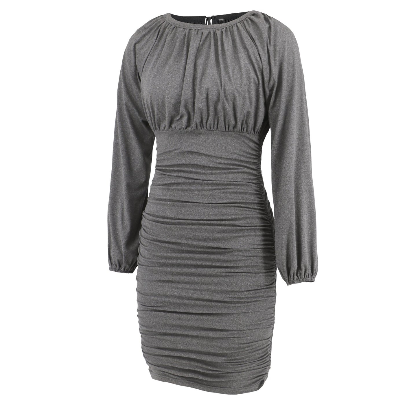 BamBam Women Sexy Lace-up Pleated Long Sleeve Dress - BamBam Clothing