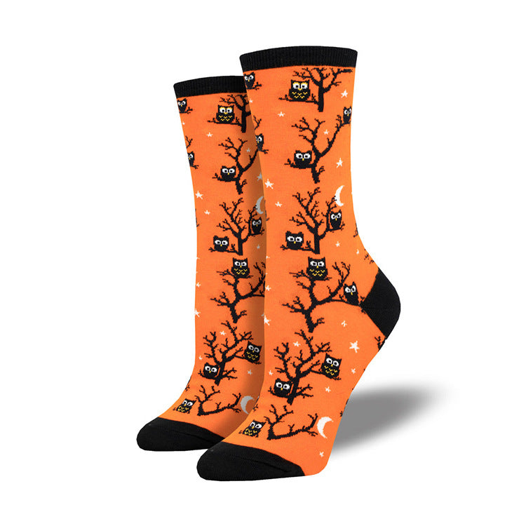 BamBam Halloween Creative Funny Pumpkin Jacquard Trendy Socks For Men And Women Mid-Calf Socks - BamBam