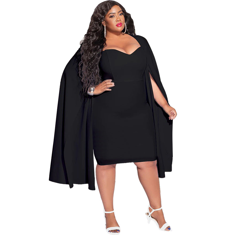 BamBam Plus Size Women'S Fall Winter Fashion Chic Bodycon Dress - BamBam