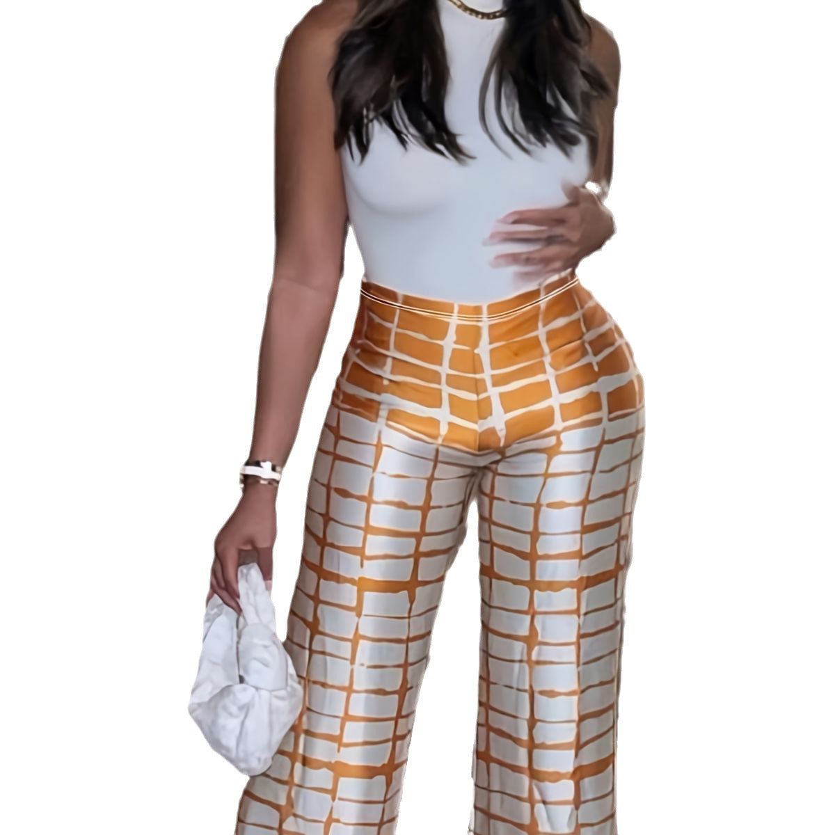 BamBam Classic Check Casual Plus Size Pants - BamBam