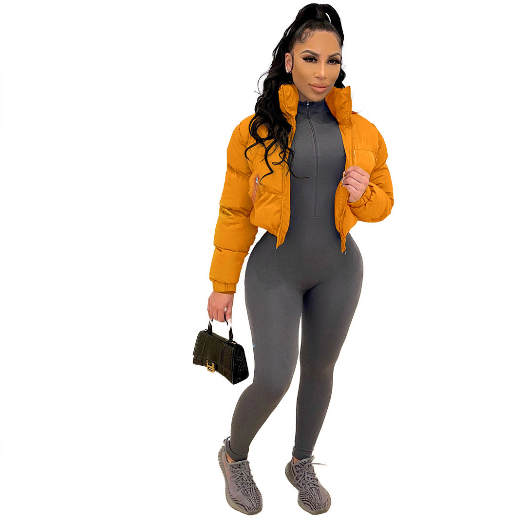 BamBam Women Winter Casual Solid Padded Jacket - BamBam Clothing