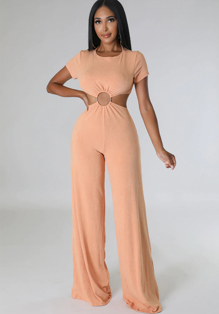 Sexy Patchwork Low Back Slim-Fitting Jumpsuit