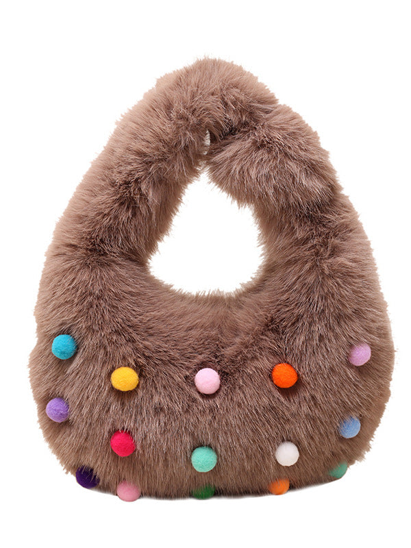 BamBam Colorful Autumn And Winter Fur Plush Handbags - BamBam