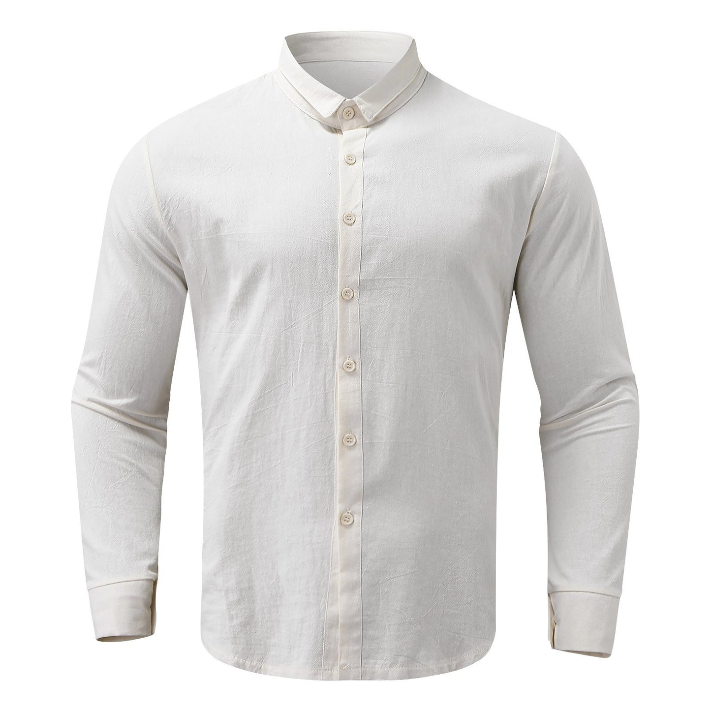 BamBam Men's Loose Business Long Sleeve Turndown Collar Shirt - BamBam