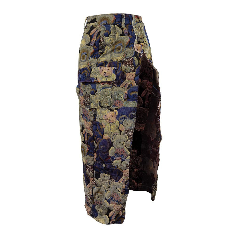 BamBam women's autumn and winter fashion Style slit jacquard skirt - BamBam