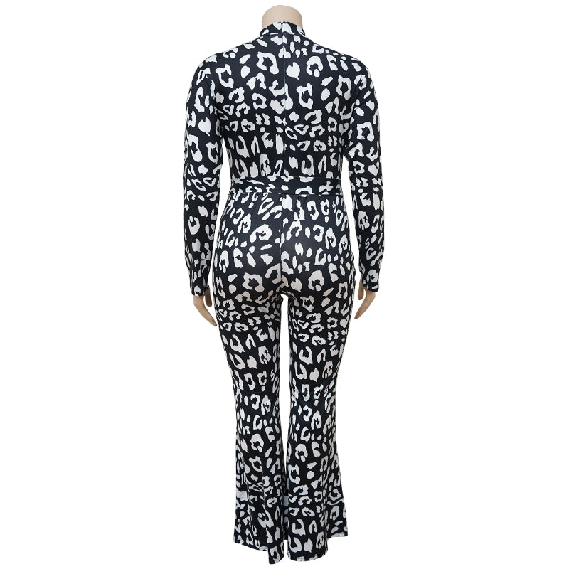 BamBam Plus Size Spring Formal Leopard Jumpsuit - BamBam Clothing