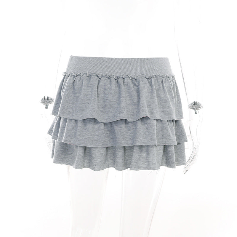 BamBam High Waist Short Tiered Skirt Summer Fashion Sweet Skirt - BamBam