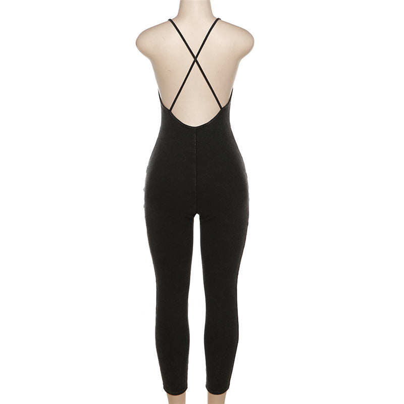 BamBam Summer Women Sexy Backless Straps Jumpsuit - BamBam Clothing