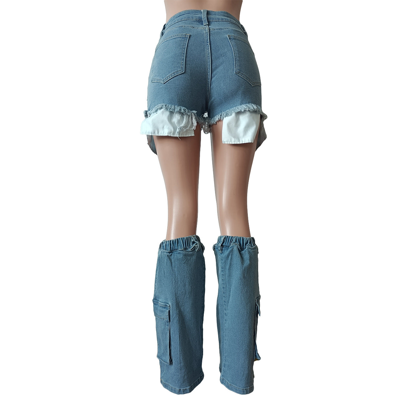 BamBam Women Denim shorts and Leg set - BamBam