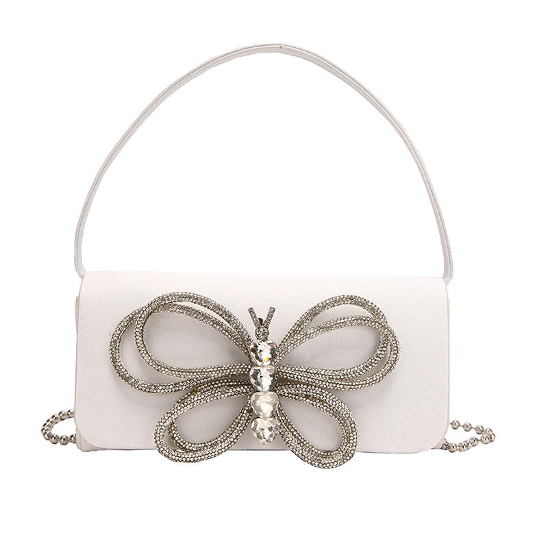 BamBam Korean style fashion chain bag autumn handbag dopamine shoulder bag diamond butterfly crossbody bag for women - BamBam