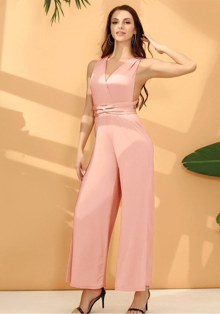 Sexy Women's Fashionable Solid Color Multi-Wear Wide Leg Pants