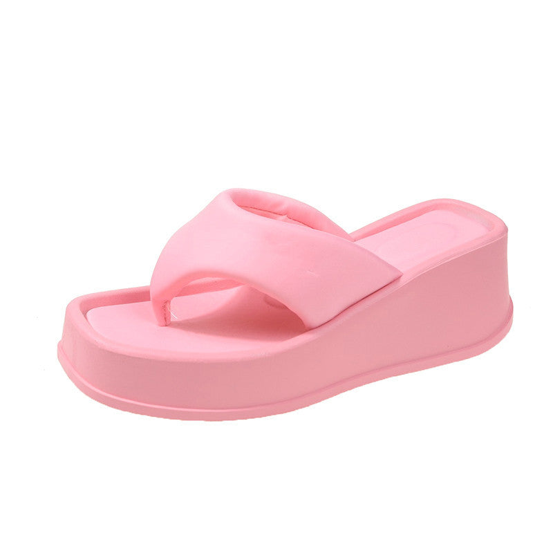 BamBam Summer Platform Square Toe Slippers Fashion Plus Size Women's Sandals Platform Flip Flops - BamBam