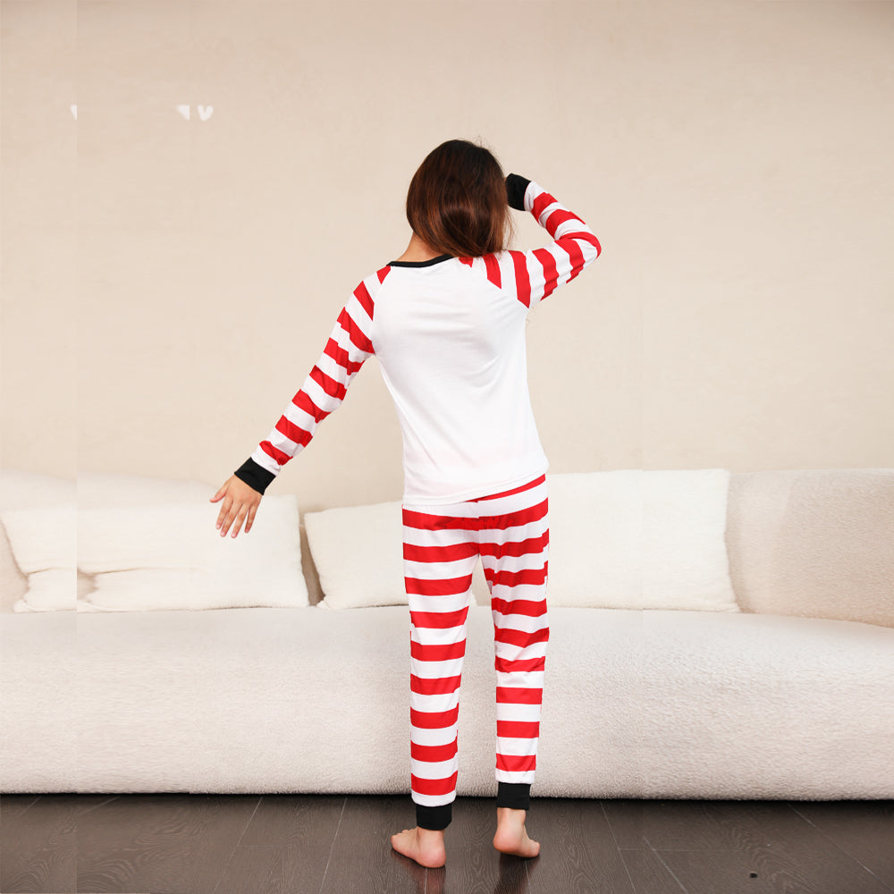 BamBam Christmas Family Wear Striped Print Pajama Set - BamBam