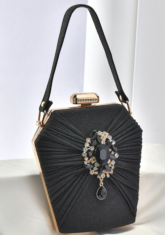 Women's Evening Bag Pleated Handbag Crossbody Formal Party Diamond Evening Bag