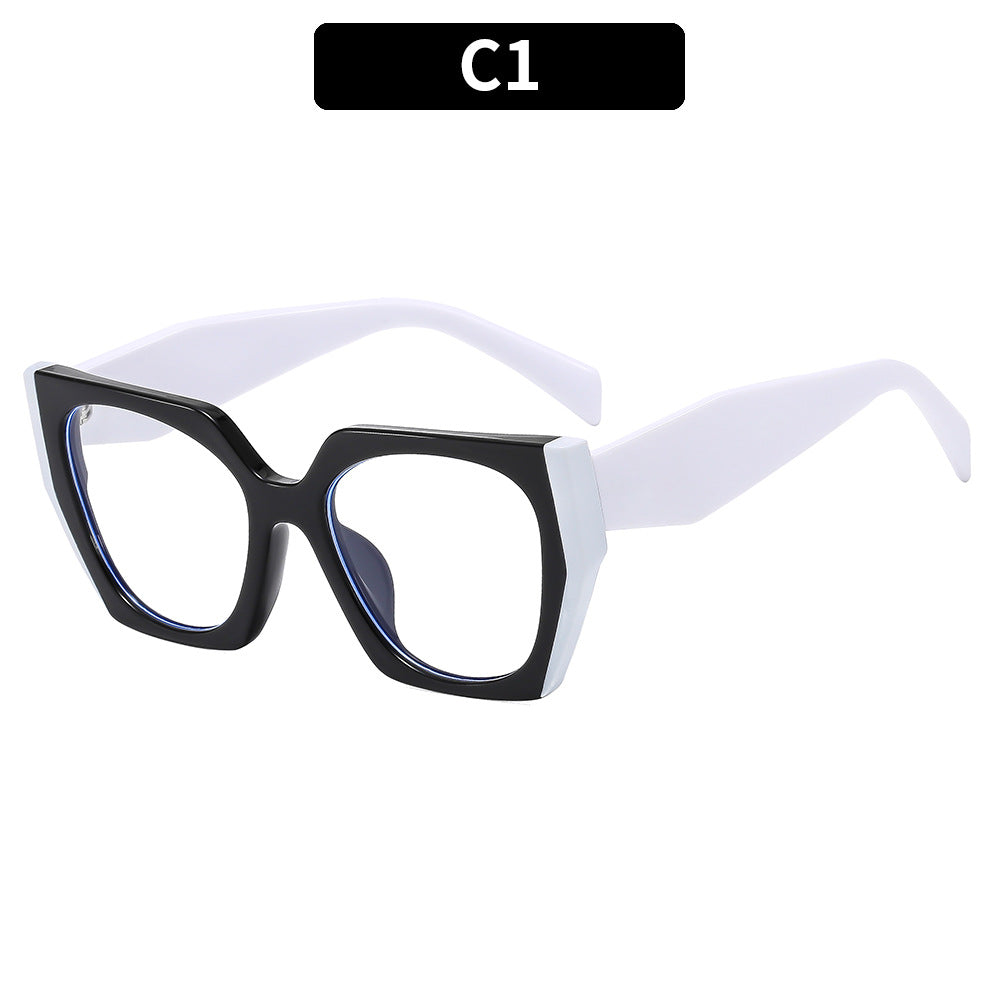 BamBam Simple large frame anti-blue light flat mirror glasses - BamBam