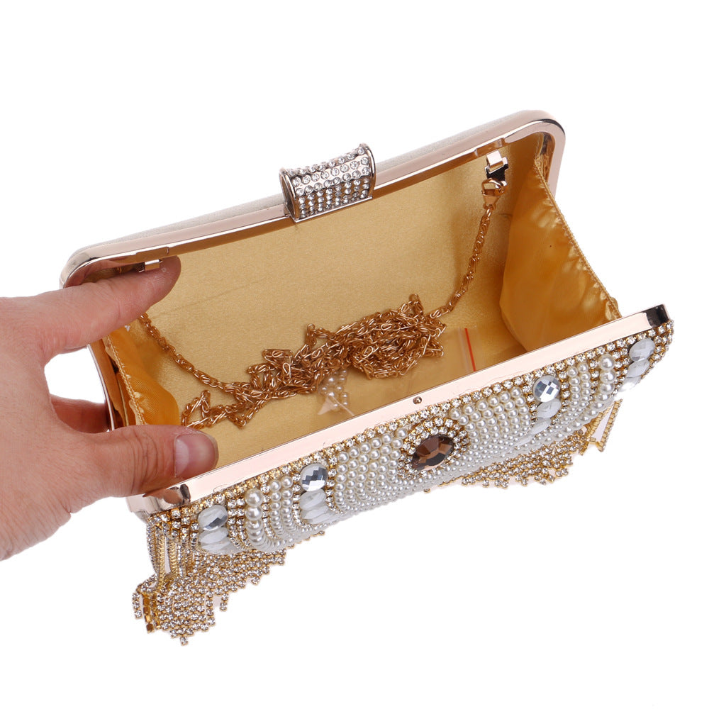 BamBam Women Pearl Fringe Evening Bag - BamBam Clothing