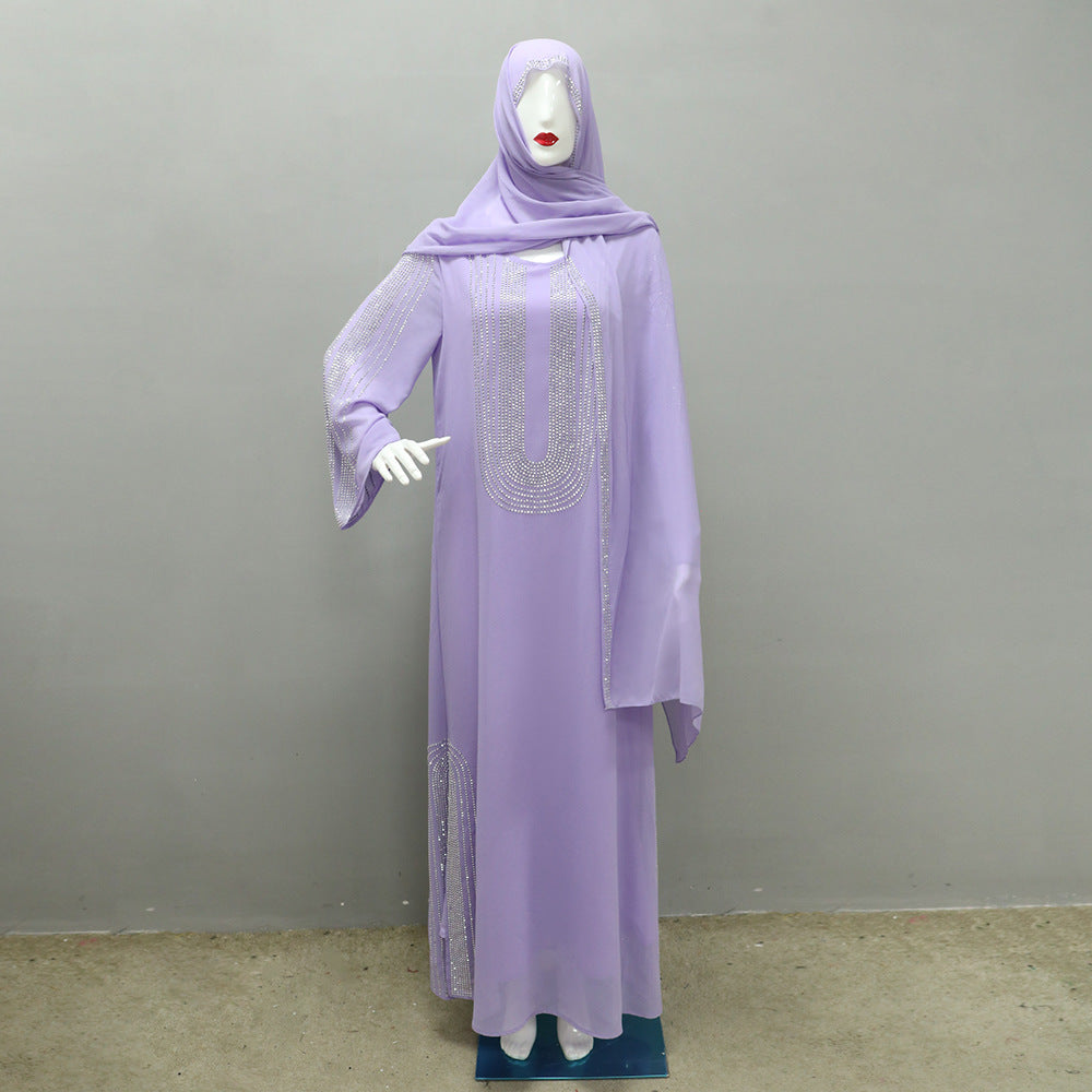 BamBam Muslim Ethnic Wear Stylish Beaded Abaya Saudi Party Dresses - BamBam