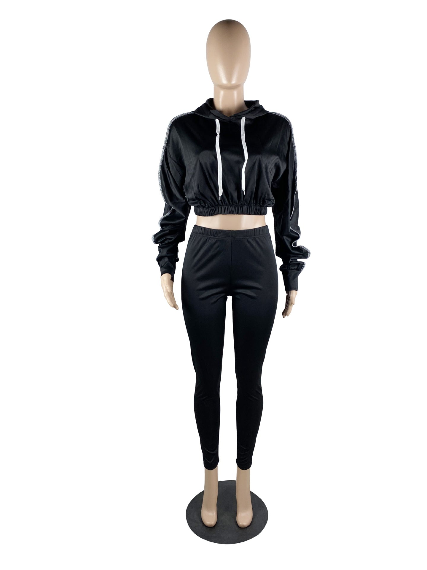 BamBam Women's Fashion Solid Casual Sports Hoodies Pants Set Two Piece Tracksuit - BamBam