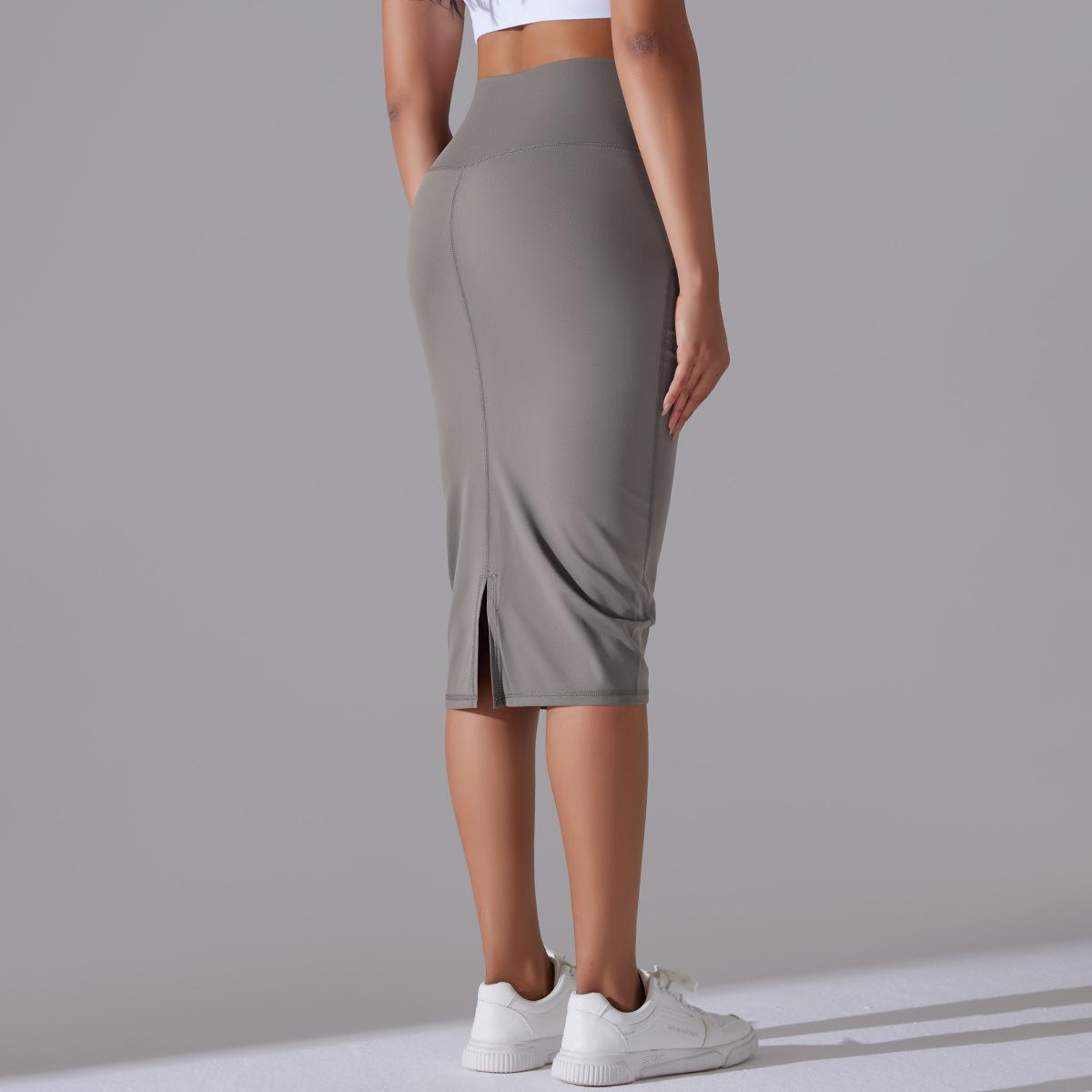 BamBam Women High Waist Stretch Slit Sports Skirt - BamBam