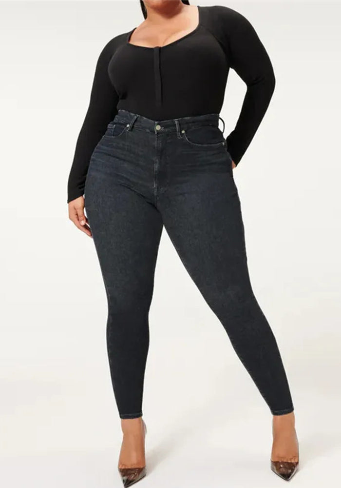 Plus Size Women Stretch Denim Pants